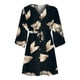 thumbnail image 4 of Vestidos casuales de verano con cordón de media manga y cuello en V con botones estampados en la parte delantera para mujer Fridja yut3522, 4 of 5