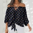 thumbnail image 2 of Tops Para Mujer Con Hombros Descubiertos, Camiseta Informal Con Estampado de Media Manga Y Hombros Descubiertos Odeerbi ODB159519, 2 of 8