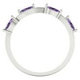 thumbnail image 5 of 0.4 ctw Wedding Band for Women - 18K White Gold Simulated Alexandrite Stackable Eternity Ring, 5 of 6