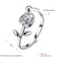 thumbnail image 4 of Anillo abierto de plata de ley S925 con diseño de flor de rosa y apertura ajustable para mujer., 4 of 7