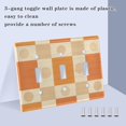 thumbnail image 3 of Yayeee Toggle Light Switch Wall Plate 2-Gang 4.56"x4.48" Decorative Outlet Cover, Geometric Pattern, 3 of 7