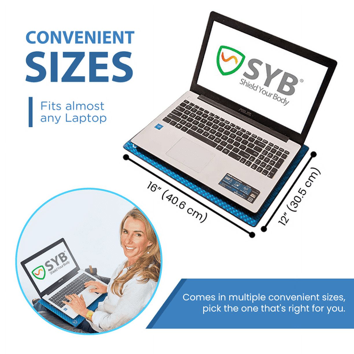 Shield Your Body 3 layer Laptop Pad, EMF Radiation Protection, Anti Radiation Laptop Pad, Cooling RF Blocker Shield - Blue