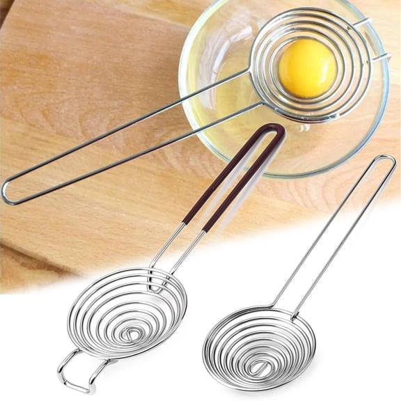 Cheers.US Egg Separator Egg Yolk White Separator Separation Tool Duck Eggs Separators Stainless Steel Egg Yolk Filter Long Handled Separator Divider Egg White Seperater