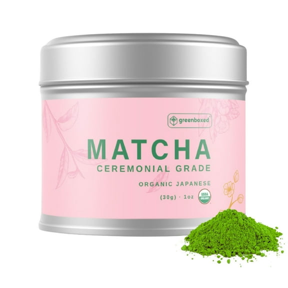 Greenboxed Matcha Organic Japanese Ceremonial Matcha Green Tea Powder, 1 oz, Vegan, Naturally Caffeinated