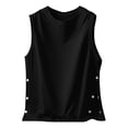 thumbnail image 3 of Mens Shirts,Hawaiian Shirt for Men,Men's Tank Tops Sleeveless Crew Neck T Shirt Summer Cotton Thin Basketball Vest,Shirts for Men,Tank Tops Men(Color:Black,Size:3XL), 3 of 7