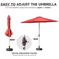thumbnail image 3 of TOTAL 9FT Patio Umbrella Outdoor Market Umbrella with Silver Aluminum Pole, UV Resistant Canopy, Wind Vent, Tilt & Crank System, Perfect for Patio, Garden, Deck, Pool, Outdoor Dining, Brick red, 3 of 7