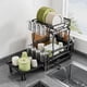 thumbnail image 1 of Escurridor de Trastes Acero Inoxidable 2 Niveles Expandible con Drenaje 360° - Organiza Platos, Vasos y Cubiertos sobre Fregadero, Tamaño Ajustable 44-69cm, 1 of 8