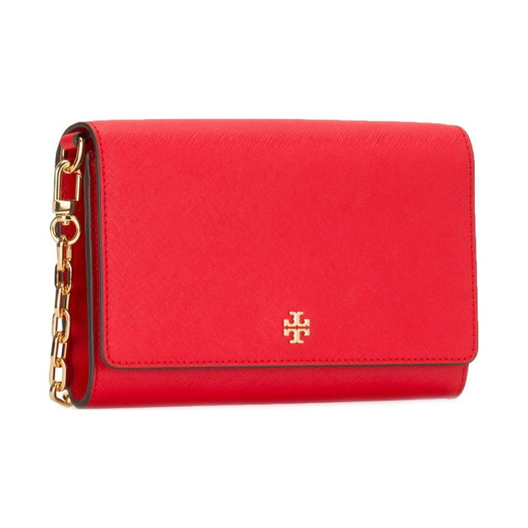 Tory Burch Emerson Saffiano Leather Chain Wallet (Brilliant