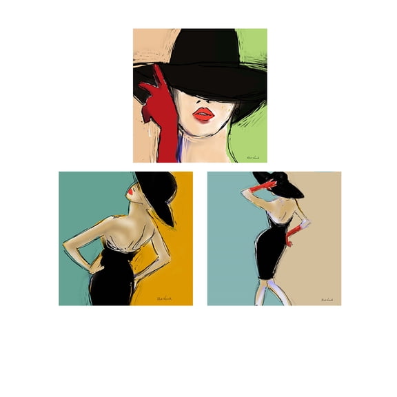 Great Art Now Fashion by Rick Novak 3 Piece Print Art Set Each 12W x 12H