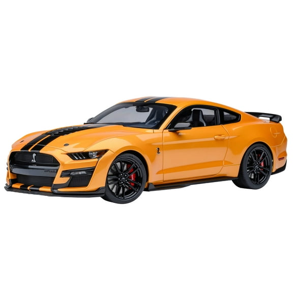 Ford Mustang Shelby GT500 Cyber Orange Metallic with Black Stripes 1/18 Model Car by Autoart
