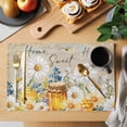 thumbnail image 2 of Daisy Spring Floral Placemats Set of 4, Farmhouse Botanical Bees Elegant Placemats for Dining Table, Place Mats for Kitchen Tabletop, Waterproof Wipeable Dining Table Mats Set, 2 of 9