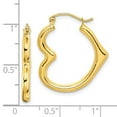 thumbnail image 2 of 10k Yellow Gold Polished Hinged post Hollow Love Heart Shape Hoop Earrings 26x23mm Wide 3mm Thick Hoop Earring for Women, 2 of 2