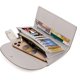 thumbnail image 4 of Cartera de mano para mujer, billetera triple, tarjetero, monedero, piel sintética, talla L, gris, 4 of 5