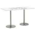 thumbnail image 2 of KFI Studios Whiteboard 3.5' x 7' Bistro Table, Silver Base, White, 2 of 2