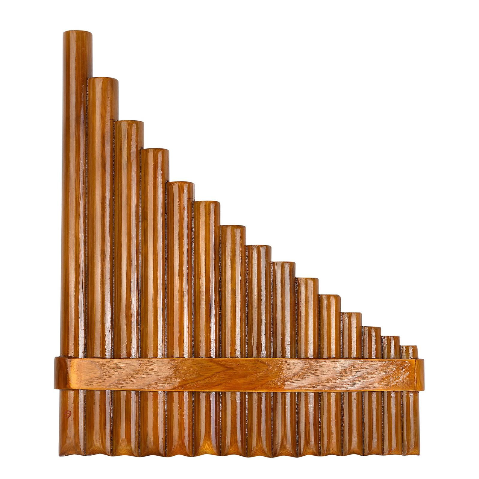 Pan Pipes Flute key 1 Set Woodwind Smooth Curved Handmade Polished Chinese Natural Peruvian Bamboo Flute Set Flute for Practice Right-Hand