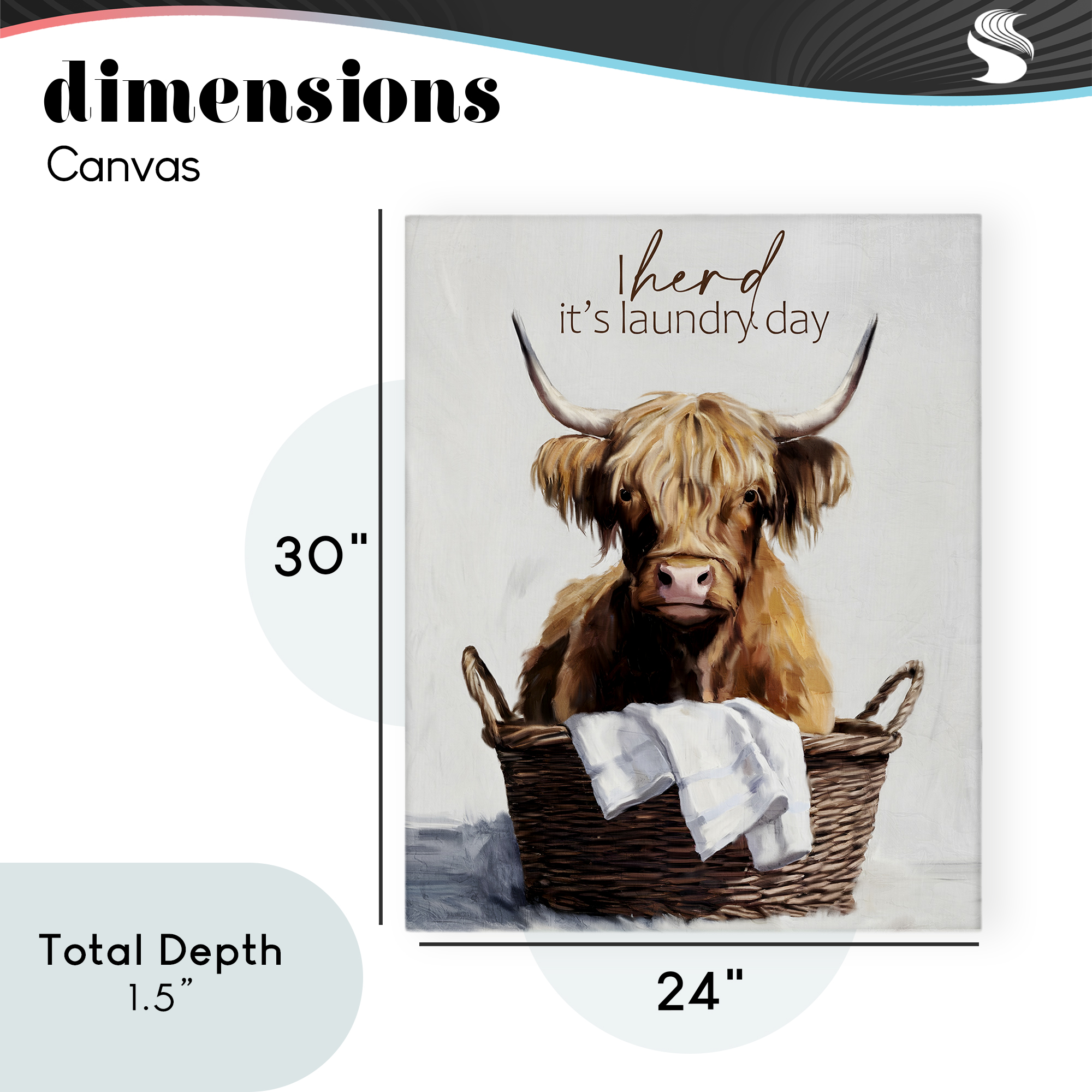 Herd It's Laundry Day Canvas Wall Art, design by Kim Allen