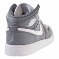 thumbnail image 3 of Air Jordan 1 Mid BG Big Kids Shoes Cool Grey/White/white 554725-036, 3 of 6