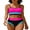 Hot Pink, variant on Sociala Adjustable Straps Bikini Sets for Womens Contrast Sport Tw Pieced Bathing Suits