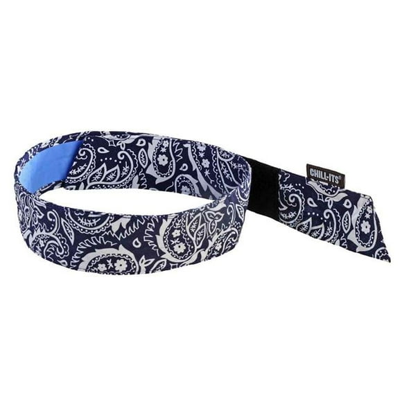 Chill-Its 12574 Evaporative Bandana with Cooling Towel, Navy Western