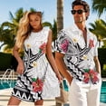 thumbnail image 3 of Jeiento Polynesian Matching Vacation Outfits for Couples Flower Shirt for Men Beach Dresses for Women 2026 Vacation Shirts for Men and Women Matching Hawaiian Outfits, 3 of 6
