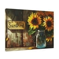 thumbnail image 2 of 12x16 inch 'Sunshine' Slogan Sunflower Vase Frameless Canvas Painting,Bedroom,Balcony,Yard Garden Wall Decor Canvas Poster,For Sunflower Lovers Gift,Enchanting Sunflower Vase Paintings Prints, 2 of 6