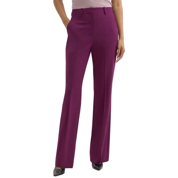 Theory womens Wool-Blend High Waisted Demitria Pant, 0, Purple