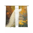 thumbnail image 6 of Elegant White Peacock Sheer Curtains for Living Room Bedroom Vintage Garden Botanical Floral Sheer Curtains 63 Inch Long 2 Panels Set Light Filtering Curtain Window Treatments Drapes for Dining Room, 6 of 6