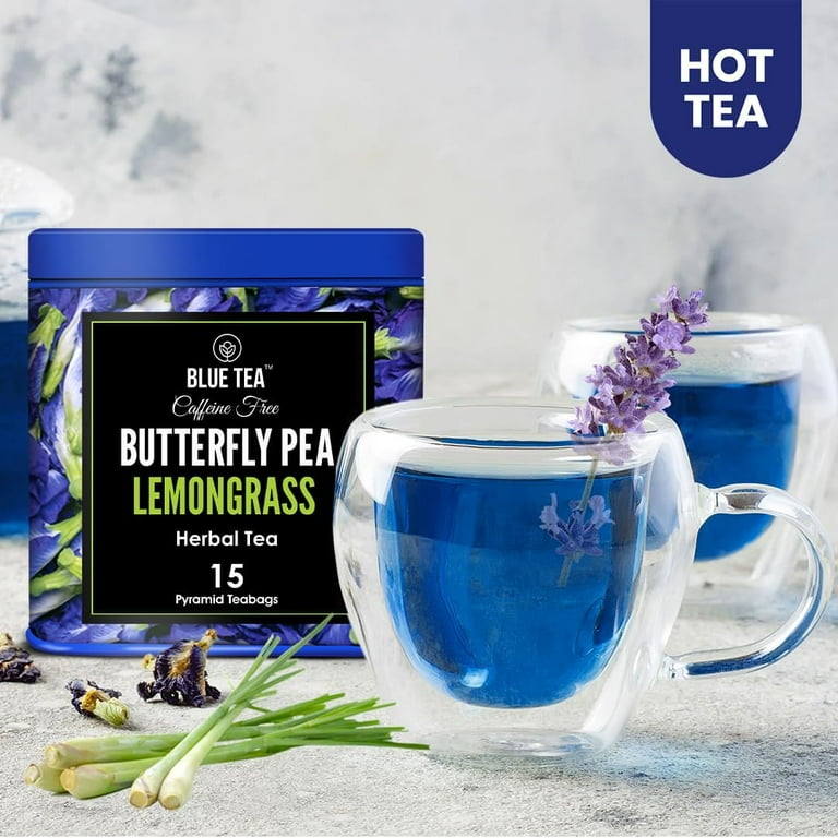 BLUE TEA - Organic Butterfly Pea & Lemongrass, 15 Tea Bags