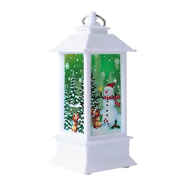 Xihbxyly Candelabro Navideño con Forma de Farol, Luz Nocturna de Muñeco de Nieve, Lámpara Decorativa de Anciano, Adorno con Luz Led, Decoración de Mesa Navideña, Acento Festivo para El Hogar y La Ofi
