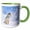 Green/White, variant on 3drose, Timber Wolf Sitting in the Snow, Canis Lupus - Na02 Dno0317 - David Northcott, 15oz Two-tone Blue Mug
