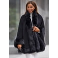 thumbnail image 2 of Jessica London Women's Plus Size Faux Fur Trim Wool Cape, 2 of 4