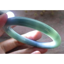 Green Pale Lavender Natural A JADE Jadeite Circle Bangle Bracelet 55 mm 679565 TN