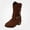 Brown, variant on Women's Plus Size Mid Calf Boots Buckle Strap Wide Width Round Toe Fall Suede Trendy Chunky Boots Black 9