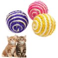 thumbnail image 1 of 3X Bolas de Juguete para Gatos de Sisal Bolas de Sonido Interactivas con Ruidos Multicolores para Mascotas, 1 of 5