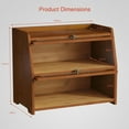 thumbnail image 3 of Walnut Brown Roll Top Bread Box for Kitchen Countertop, 2 Tier Large Bread Storage Container for Homemade Bread, 2 Door Wooden Breadbox Holder Keeper for Sourdough Loaf Storage (Bamboo Wood), 3 of 14