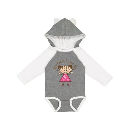 

Inktastic My Oma Loves Me Granddaughter Gift Girls Long Sleeve Baby Bodysuit