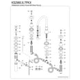 thumbnail image 6 of Kingston Brass KS2980PKX Duchess Two-Handle 3-Hole Deck Mount Widespread Bathroom Faucet with Brass Pop-Up in Matte Black, 6 of 8