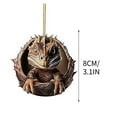 thumbnail image 3 of Xihbxyly Colgante de Dinosaurio Navideño, Decoración Acrílica para Coche, Bonita Manualidad Navideña, Adorno para Árbol Festivo, Etiqueta de Regalo Multiusos, Accesorio para Espejo Retrovisor, 1 Unid, 3 of 3