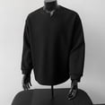 thumbnail image 4 of Ceisia Men's Relaxed Fit Vertical Rib Knit Small V-Neck Long Sleeve Casual Top Gifts, 4 of 8