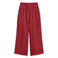 thumbnail image 7 of iHPH7 Womens Cotton Cropped Pants Loose Capri Gauze Pants Elastic Waist Trousers Linen Blend Lightweight Capris for Women Cotton Pants for Women Palazzo Capris for Women (S-XXL), 7 of 7
