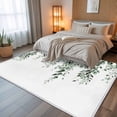 thumbnail image 5 of 8x10 Area Rugs, Green Eucalyptus Non-Skid Rubber Backing Large Rectangle Rugs - Living Room Bedroom Home Office, Weeping Botanical Leaf Watercolor Indoor Floor Mat Carpets Washable Rug, 5 of 9