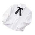 thumbnail image 3 of ZACPNCV Uniform Shirts for Girls Ruffle Princess Lace Collar Long Sleeve Button Down Bowknot Blouse Black 15-16 Years, 3 of 4