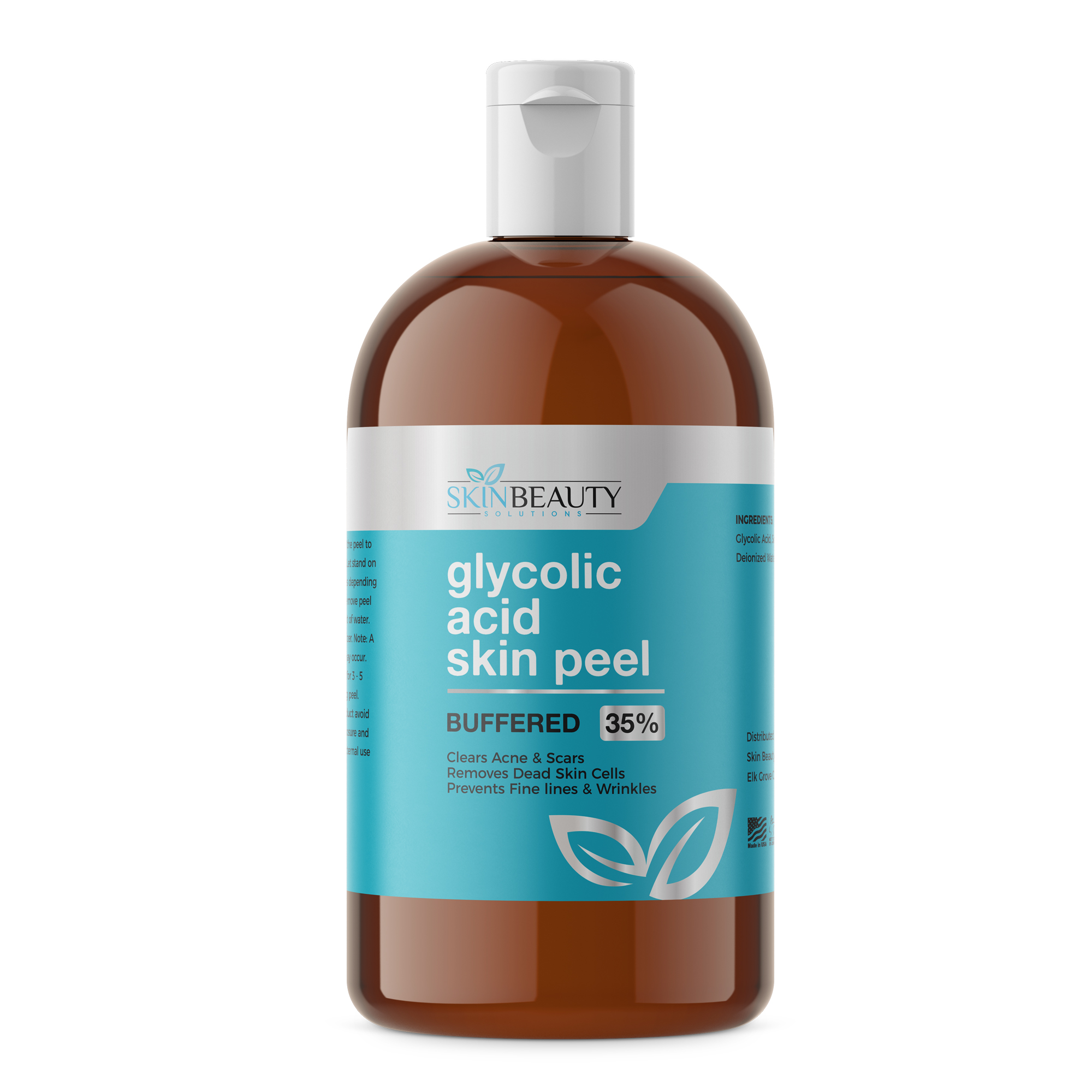 GLYCOLIC ACID Skin Chemical Peel 35 BUFFERED Natural Alpha Hydroxy