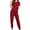 Wine Red, variant on Women 2 Piece Lounge Sets Casual Outfits Pullover Top and Wide Leg Pants Matching Soft Pajamas Black XL