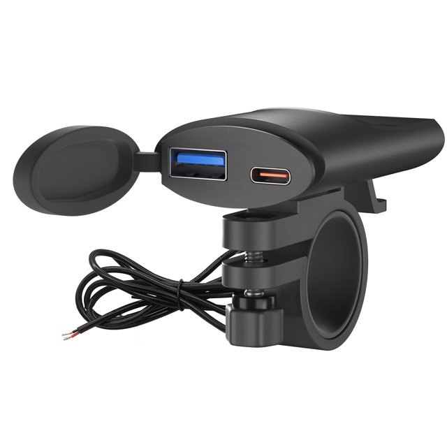 ABS Motorcycle Charger with Dual Ports A+C Charger for Motorcycles and Transportation Tools