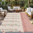 thumbnail image 2 of Spring Pink Floral Outdoor Rug for Patio/Deck/Porch, Non-Slip Large Area Rug 5 x 7 Ft, Vintage Farmhouse Flowers Art Indoor Outdoor Rugs Washable Area Rugs, Reversible Camping Rug Carpet Runner, 2 of 8