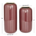 thumbnail image 3 of DecMode 13", 11"H Red Metal Vase, Set of 2, 3 of 8