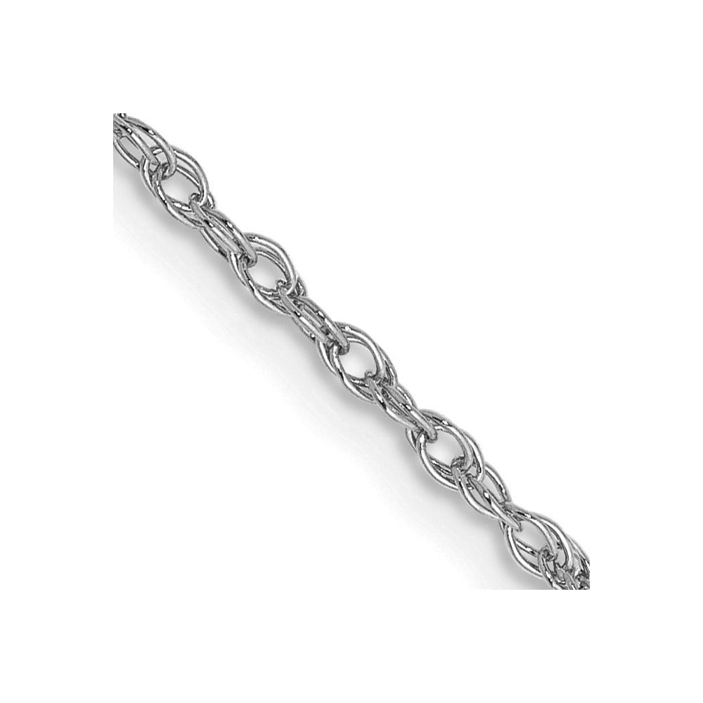 14kt White Gold 1.3mm Heavy-Baby Rope Chain; 18 inch