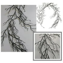 Peacheart 2PCS 11.48FT Black Artificial Willow Vine Twig Garland for Halloween Holiday Home Fireplace Mantle Decor