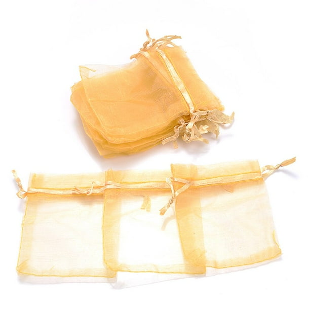 Bolsas pequeñas de Organza con cordón para joyería, bolsas de malla de colores para pulseras, embalaje de dulces, recuerdo de fiesta, regalo pequeño, 100 Uds.